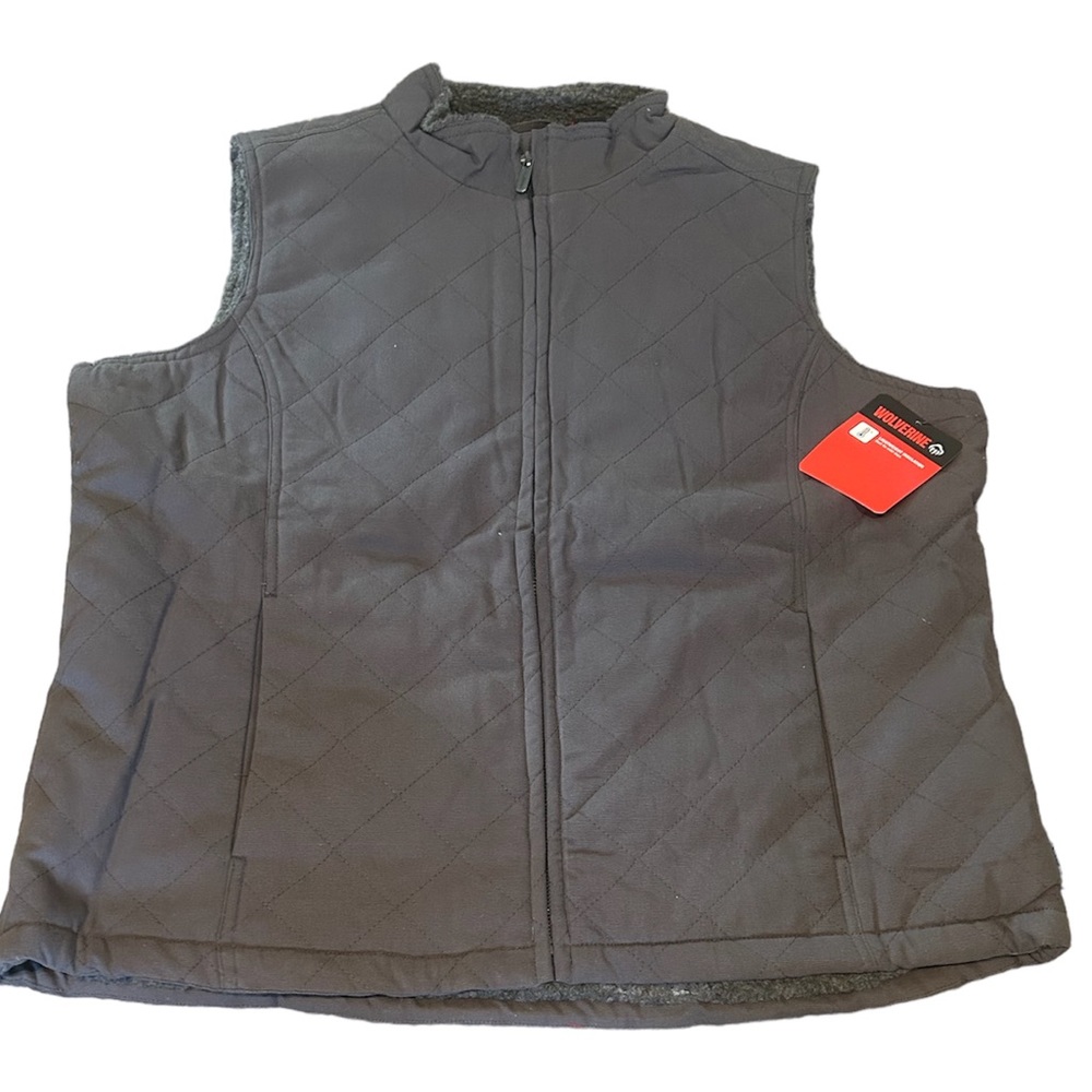 Wolverine Pewter Belmont Quilted Canvas Sherpa- Lined Vest - Women - S…